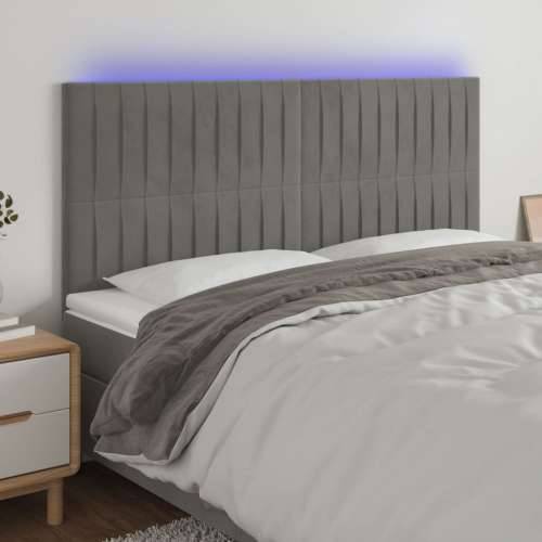 LED uzglavlje svjetlosivo 160x5x118/128 cm baršunasto - Svjetlosiva 160 x 5 x 118/128 cm 1 Cijena