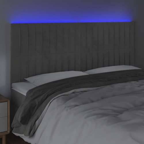 LED uzglavlje svjetlosivo 160x5x118/128 cm baršunasto - Svjetlosiva 160 x 5 x 118/128 cm 1 Cijena
