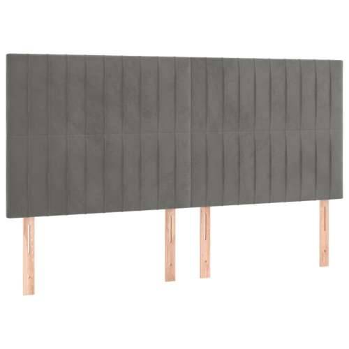 LED uzglavlje svjetlosivo 160x5x118/128 cm baršunasto - Svjetlosiva 160 x 5 x 118/128 cm 1 Cijena