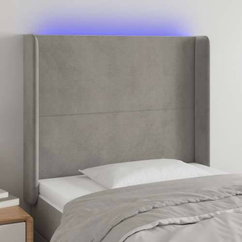LED uzglavlje svjetlosivo 103 x 16 x 118/128 cm baršunasto - Svjetlosiva 103 x 16 x 118/128 cm 1 Cijena