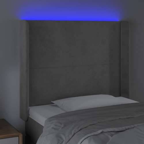 LED uzglavlje svjetlosivo 103 x 16 x 118/128 cm baršunasto - Svjetlosiva 103 x 16 x 118/128 cm 1 Cijena