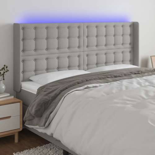 LED uzglavlje svjetlosivo 203 x 16 x 118/128 cm od tkanine - Svjetlosiva 203 x 16 x 118/128 cm 1 Cijena