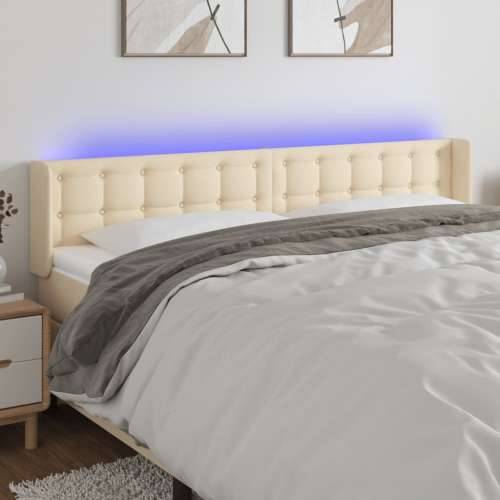 LED uzglavlje krem 203x16x78/88 cm od tkanine - Krema 203 x 16 x 78/88 cm 1 Cijena