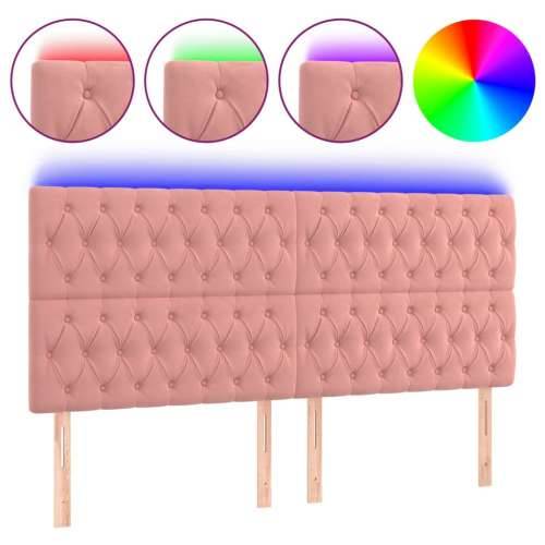 LED uzglavlje ružičasto 200x7x118/128 cm baršunasto - Ružičasta 200 x 7 x 118/128 cm 1 Cijena
