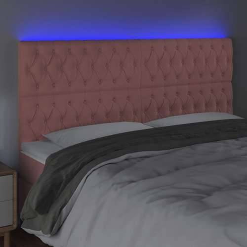 LED uzglavlje ružičasto 200x7x118/128 cm baršunasto - Ružičasta 200 x 7 x 118/128 cm 1 Cijena