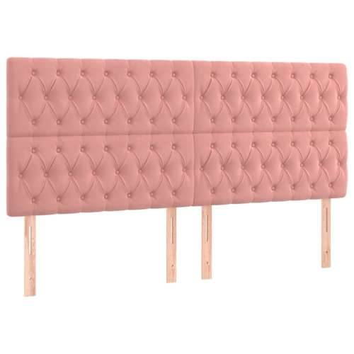 LED uzglavlje ružičasto 200x7x118/128 cm baršunasto - Ružičasta 200 x 7 x 118/128 cm 1 Cijena