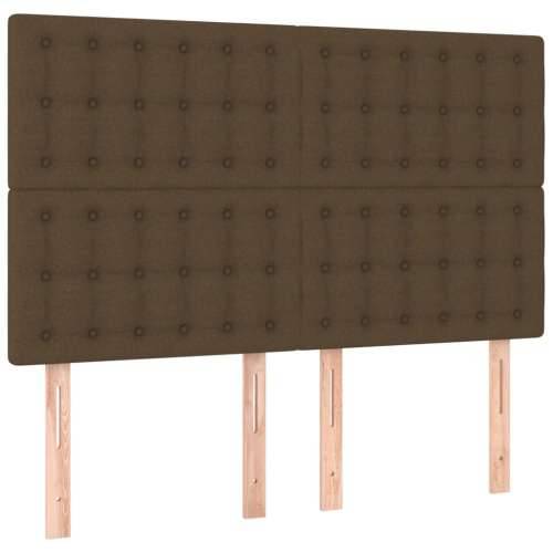 LED uzglavlje tamnosmeđe 144x5x118/128 cm od tkanine - Tamno smeđa 144 x 5 x 118/128 cm 1 Cijena