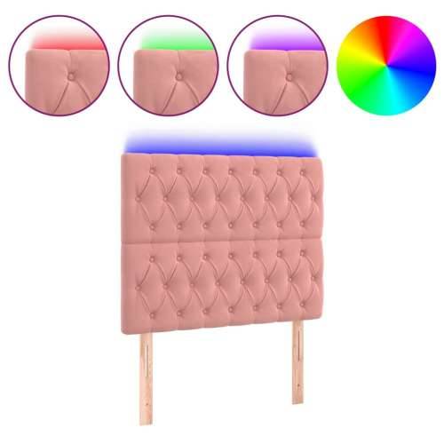 LED uzglavlje ružičasto 90x7x118/128 cm baršunasto - Ružičasta 90 x 7 x 118/128 cm 1 Cijena