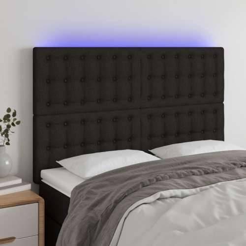 LED uzglavlje crno 144x5x118/128 cm od tkanine - Crna 144 x 5 x 118/128 cm 1 Cijena