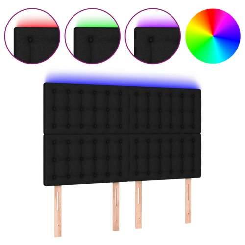 LED uzglavlje crno 144x5x118/128 cm od tkanine - Crna 144 x 5 x 118/128 cm 1 Cijena