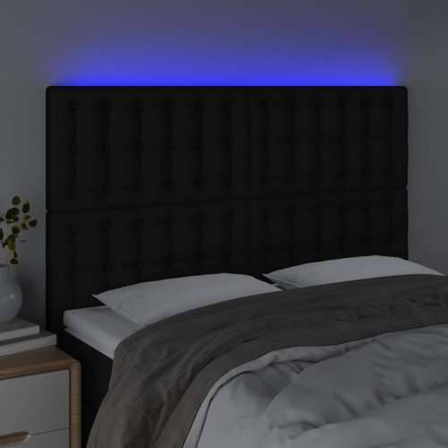 LED uzglavlje crno 144x5x118/128 cm od tkanine - Crna 144 x 5 x 118/128 cm 1 Cijena