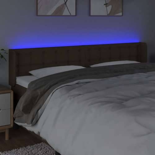 LED Uzglavlje tamnosmeđe 163x16x78/88 cm od tkanine - Tamno smeđa 163 x 16 x 78/88 cm 1 Cijena
