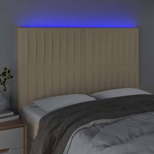 LED uzglavlje krem 144x5x118/128 cm od tkanine - Krema 144 x 5 x 118/128 cm 1 Cijena