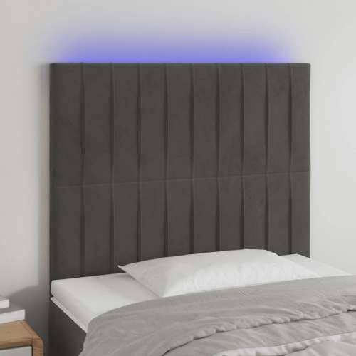 LED uzglavlje tamnosivo 80x5x118/128 cm baršunasto - Tamno siva 80 x 5 x 118/128 cm 1 Cijena