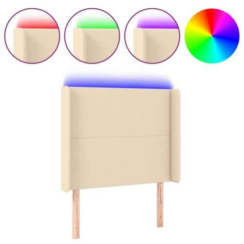 LED uzglavlje krem 83 x 16 x 118/128 cm od tkanine - Krema 83 x 16 x 118/128 cm 1 Cijena