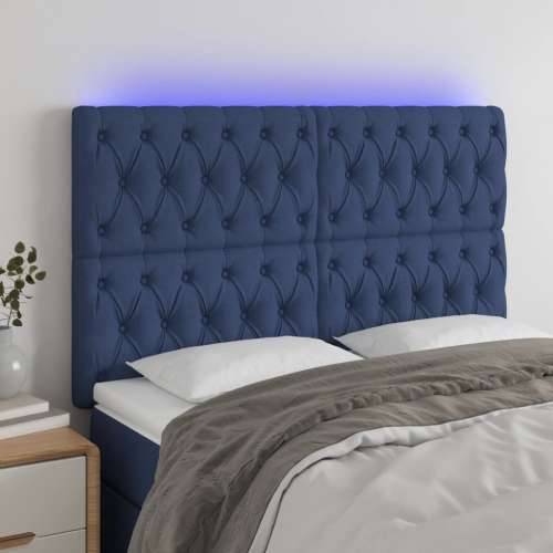 LED uzglavlje plavo 144x7x118/128 cm od tkanine - Plava 144 x 7 x 118/128 cm 1 Cijena