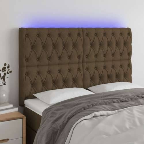 LED uzglavlje tamnosmeđe 160x7x118/128 cm od tkanine - Tamno smeđa 160 x 7 x 118/128 cm 1 Cijena