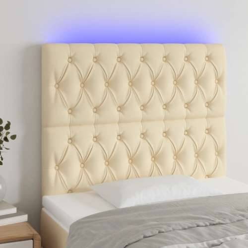 LED uzglavlje krem 100x7x118/128 cm od tkanine - Krema 100 x 7 x 118/128 cm 1 Cijena
