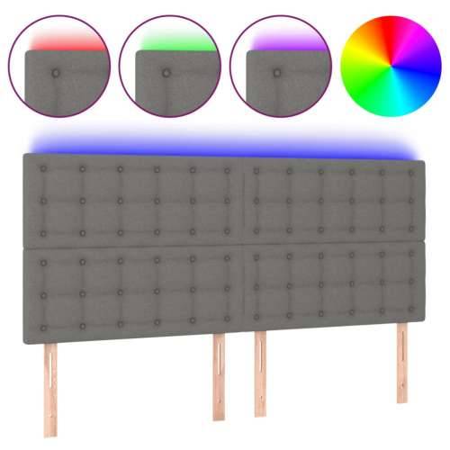 LED uzglavlje tamnosivo 200x5x118/128 cm od tkanine - Tamno siva 200 x 5 x 118/128 cm 1 Cijena