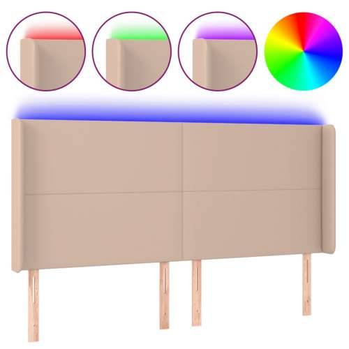 LED uzglavlje boja cappuccina 183x16x118/128cm od umjetna koža - Boja cappuccina 183 x 16 x 118/128 cm 1 Cijena