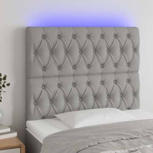 LED uzglavlje svjetlosivo 100x7x118/128 cm od tkanine - Svjetlosiva 100 x 7 x 118/128 cm 1 Cijena