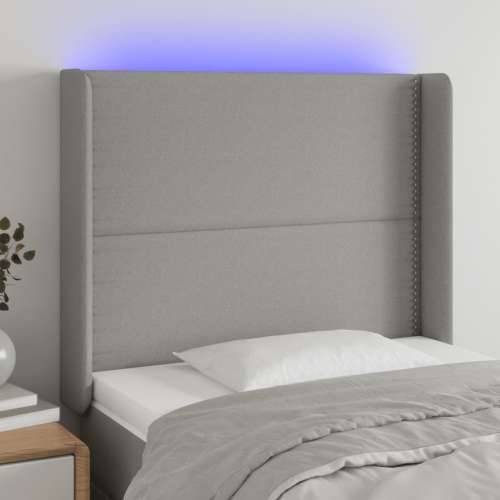 LED uzglavlje svjetlosivo 93 x 16 x 118/128 cm od tkanine - Svjetlosiva 93 x 16 x 118/128 cm 1 Cijena