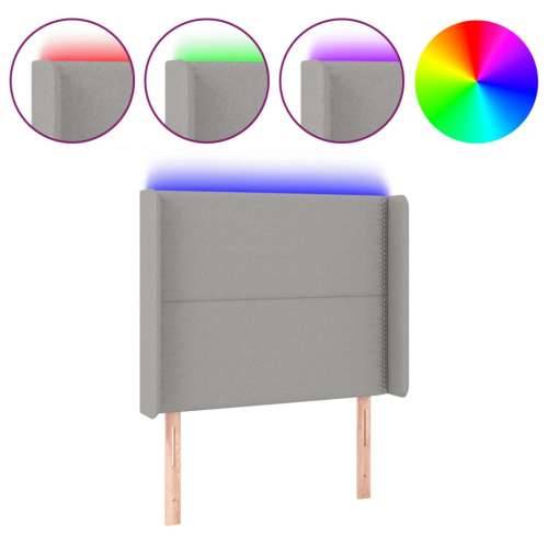 LED uzglavlje svjetlosivo 93 x 16 x 118/128 cm od tkanine - Svjetlosiva 93 x 16 x 118/128 cm 1 Cijena
