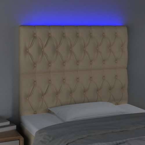 LED uzglavlje krem 90x7x118/128 cm od tkanine - Krema 90 x 7 x 118/128 cm 1 Cijena