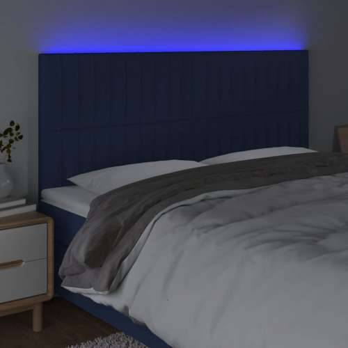 LED uzglavlje plavo 160x5x118/128 cm od tkanine - Plava 160 x 5 x 118/128 cm 1 Cijena