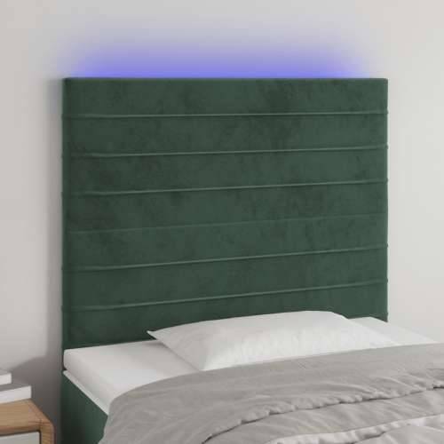 LED uzglavlje tamnozeleno 100x5x118/128 cm baršunasto - Tamnozelena 100 x 5 x 118/128 cm 1 Cijena