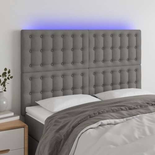 LED uzglavlje tamnosivo 144x5x118 cm od tkanine - Tamno siva 144 x 5 x 118/128 cm 1 Cijena