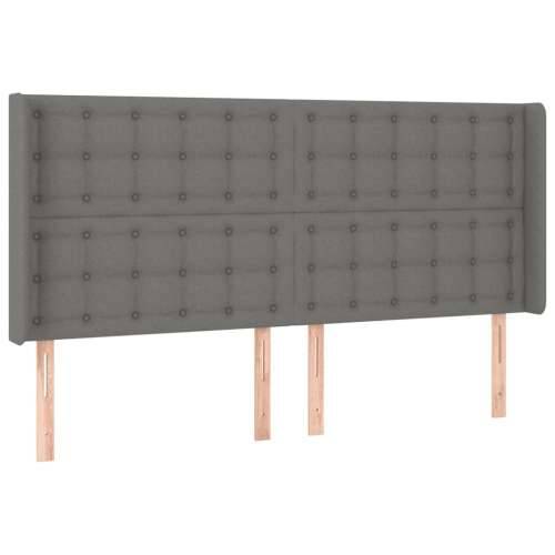 LED uzglavlje tamnosivo 203 x 16 x 118/128 cm od tkanine - Tamno siva 203 x 16 x 118/128 cm 1 Cijena