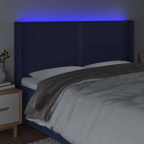 LED uzglavlje plavo 163 x 16 x 118/128 cm od tkanine - Plava 163 x 16 x 118/128 cm 1 Cijena