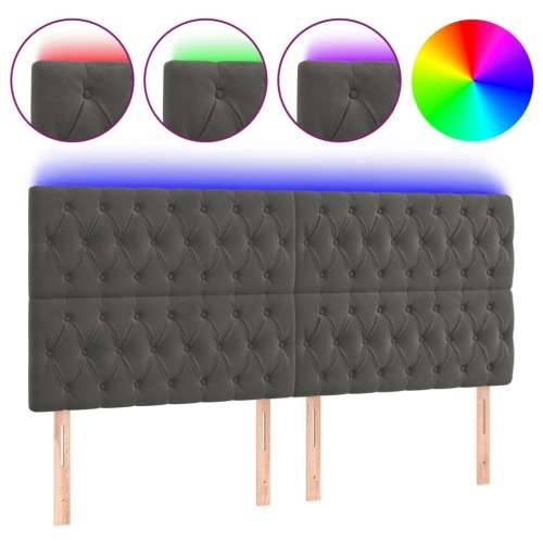 LED uzglavlje tamnosivo 180x7x118/128 cm baršunasto - Tamno siva 180 x 7 x 118/128 cm 1 Cijena