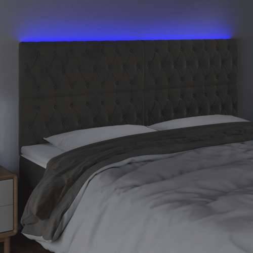 LED uzglavlje tamnosivo 180x7x118/128 cm baršunasto - Tamno siva 180 x 7 x 118/128 cm 1 Cijena