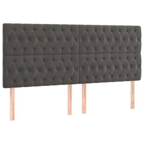 LED uzglavlje tamnosivo 180x7x118/128 cm baršunasto - Tamno siva 180 x 7 x 118/128 cm 1 Cijena