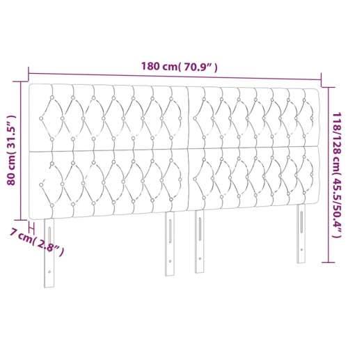 LED uzglavlje tamnosivo 180x7x118/128 cm baršunasto - Tamno siva 180 x 7 x 118/128 cm 1 Cijena