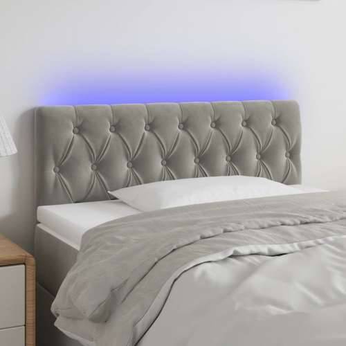LED uzglavlje svjetlosivo 90x7x78/88 cm baršunasto - Svjetlosiva 90 x 7 x 78/88 cm 1 Cijena