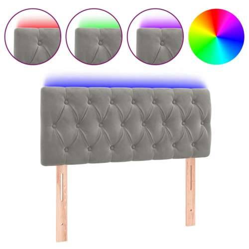 LED uzglavlje svjetlosivo 90x7x78/88 cm baršunasto - Svjetlosiva 90 x 7 x 78/88 cm 1 Cijena