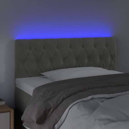 LED uzglavlje svjetlosivo 90x7x78/88 cm baršunasto - Svjetlosiva 90 x 7 x 78/88 cm 1 Cijena