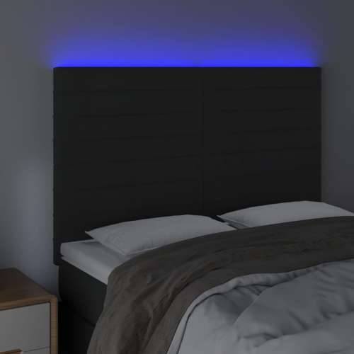 LED uzglavlje crno 144x5x118/128 cm baršunasto - Crna 144 x 5 x 118/128 cm 1 Cijena