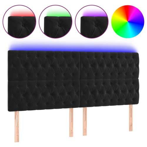 LED uzglavlje crno 180x7x118/128 cm baršunasto - Crna 180 x 7 x 118/128 cm 1 Cijena