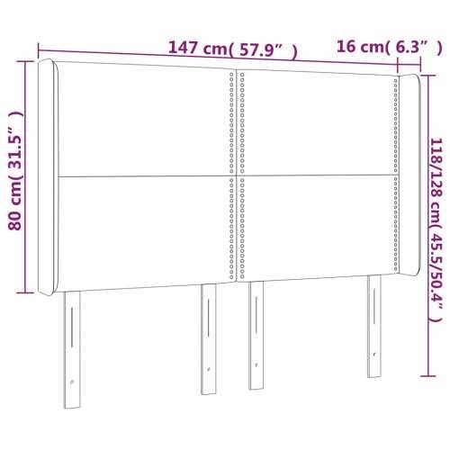 LED uzglavlje tamnosivo 147 x 16 x 118/128 cm od tkanine - Tamno siva 147 x 16 x 118/128 cm 1 Cijena