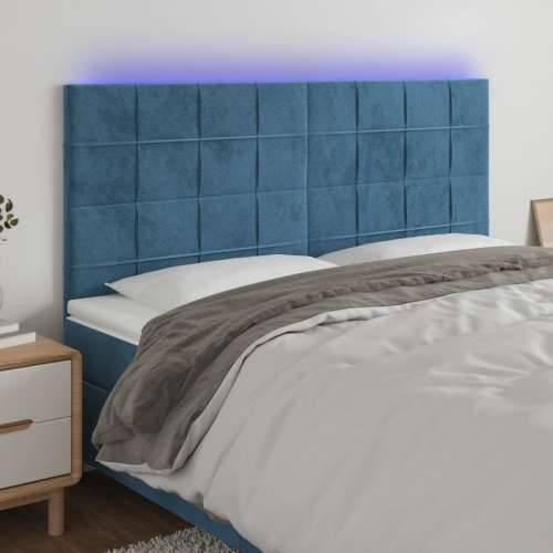 LED uzglavlje tamnoplavo 180x5x118/128 cm baršunasto - Tamno plava 180 x 5 x 118/128 cm 1 Cijena