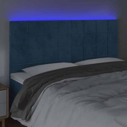 LED uzglavlje tamnoplavo 180x5x118/128 cm baršunasto - Tamno plava 180 x 5 x 118/128 cm 1 Cijena