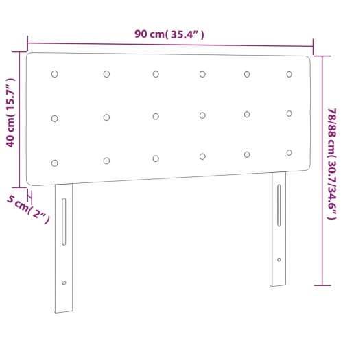 LED uzglavlje smeđesivo 90x5x78/88 cm od tkanine - Sivo-smeđa 90 x 5 x 78/88 cm 1 Cijena