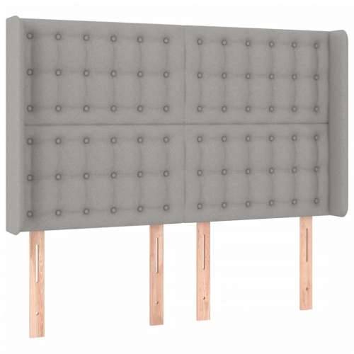LED uzglavlje svjetlosivo 147 x 16 x 118/128 cm od tkanine - Svjetlosiva 147 x 16 x 118/128 cm 1 Cijena