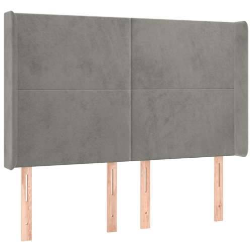 LED uzglavlje svjetlosivo 147 x 16 x 118/128 cm baršunasto - Svjetlosiva 147 x 16 x 118/128 cm 1 Cijena