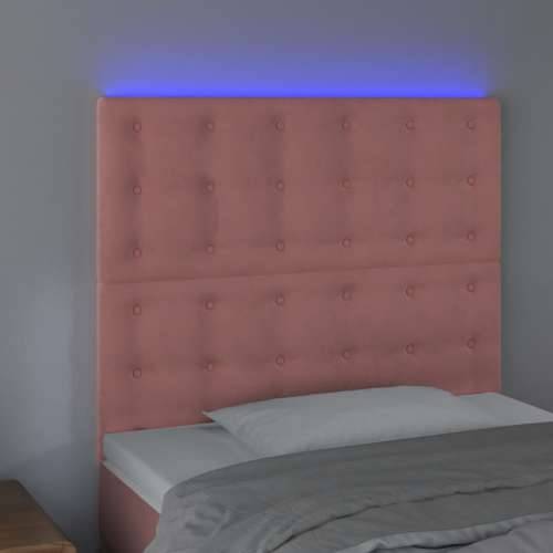 LED uzglavlje ružičasto 90x5x118/128 cm baršunasto - Ružičasta 90 x 5 x 118/128 cm 1 Cijena