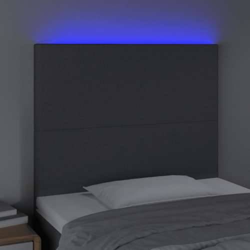 LED uzglavlje tamnosivo 90x5x118/128 cm od tkanine - Tamno siva 90 x 5 x 118/128 cm 1 Cijena